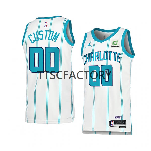 Charlotte Hornets Trikot Benutzerdefinierte Jordan 2022-23 Association Edition Weiß Swingman - Herren